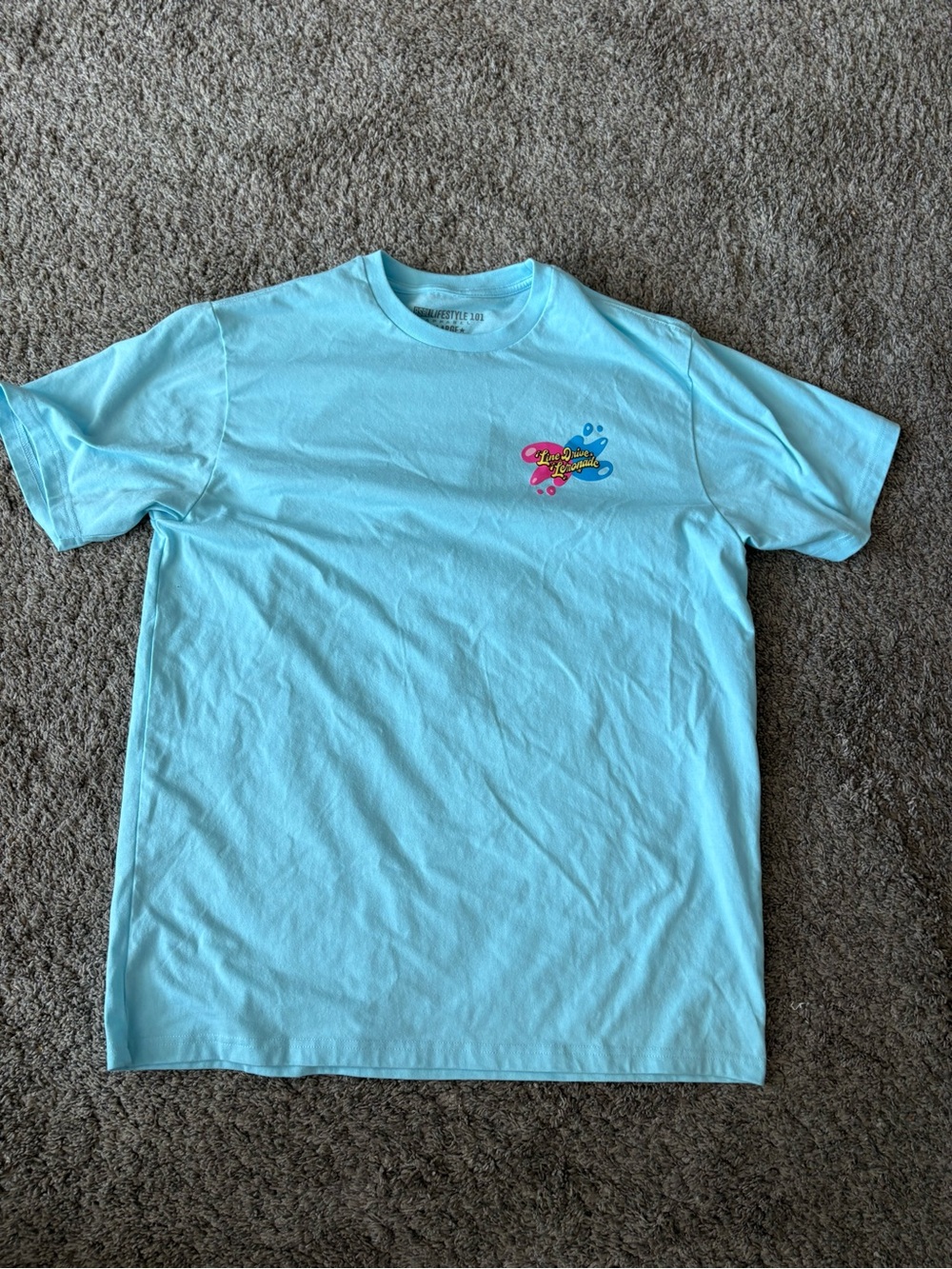 Men's Light Blue Short Sleeve Graphic Tee